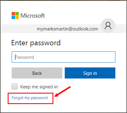 how to recover my outlook password