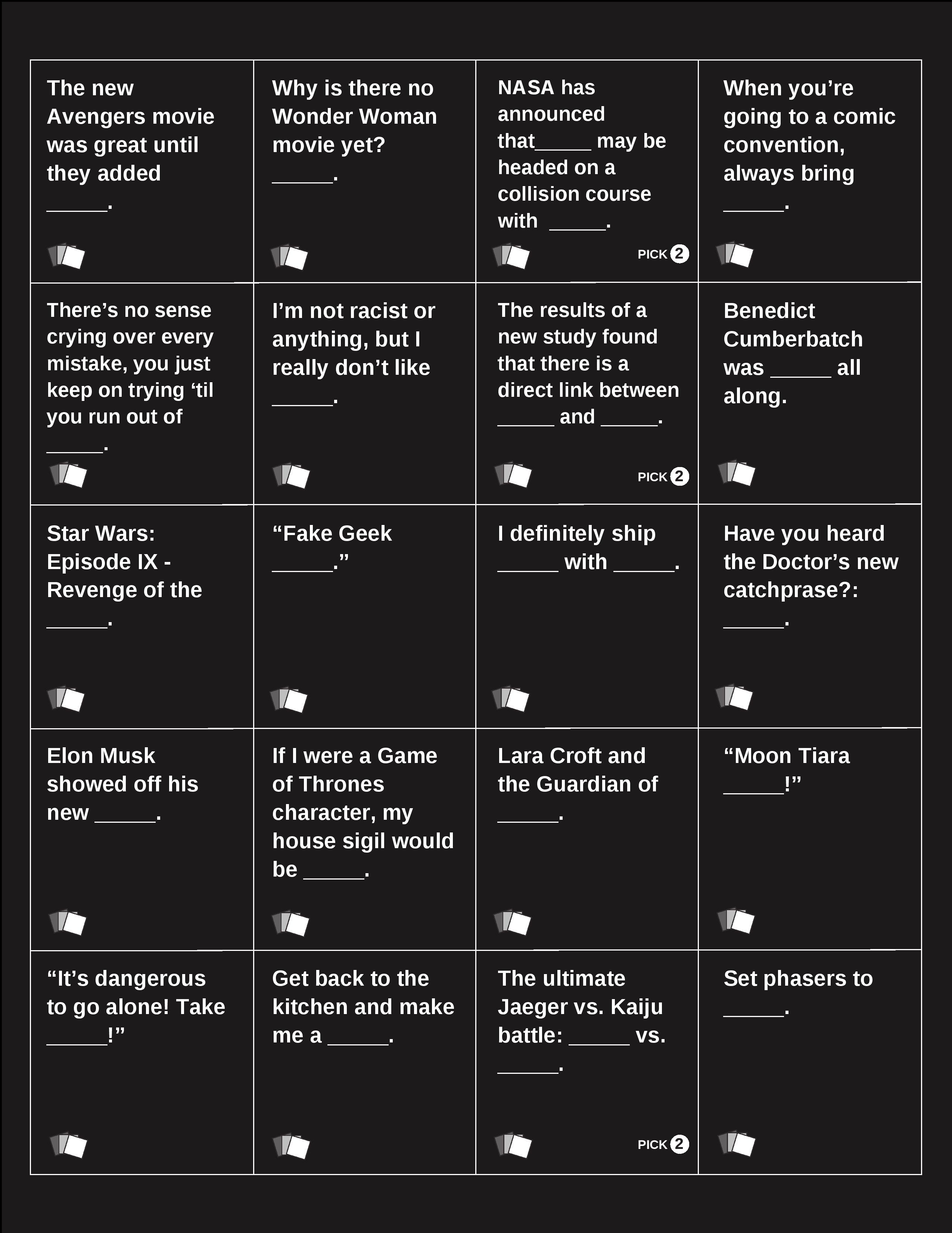 cards against humanity examples pdf